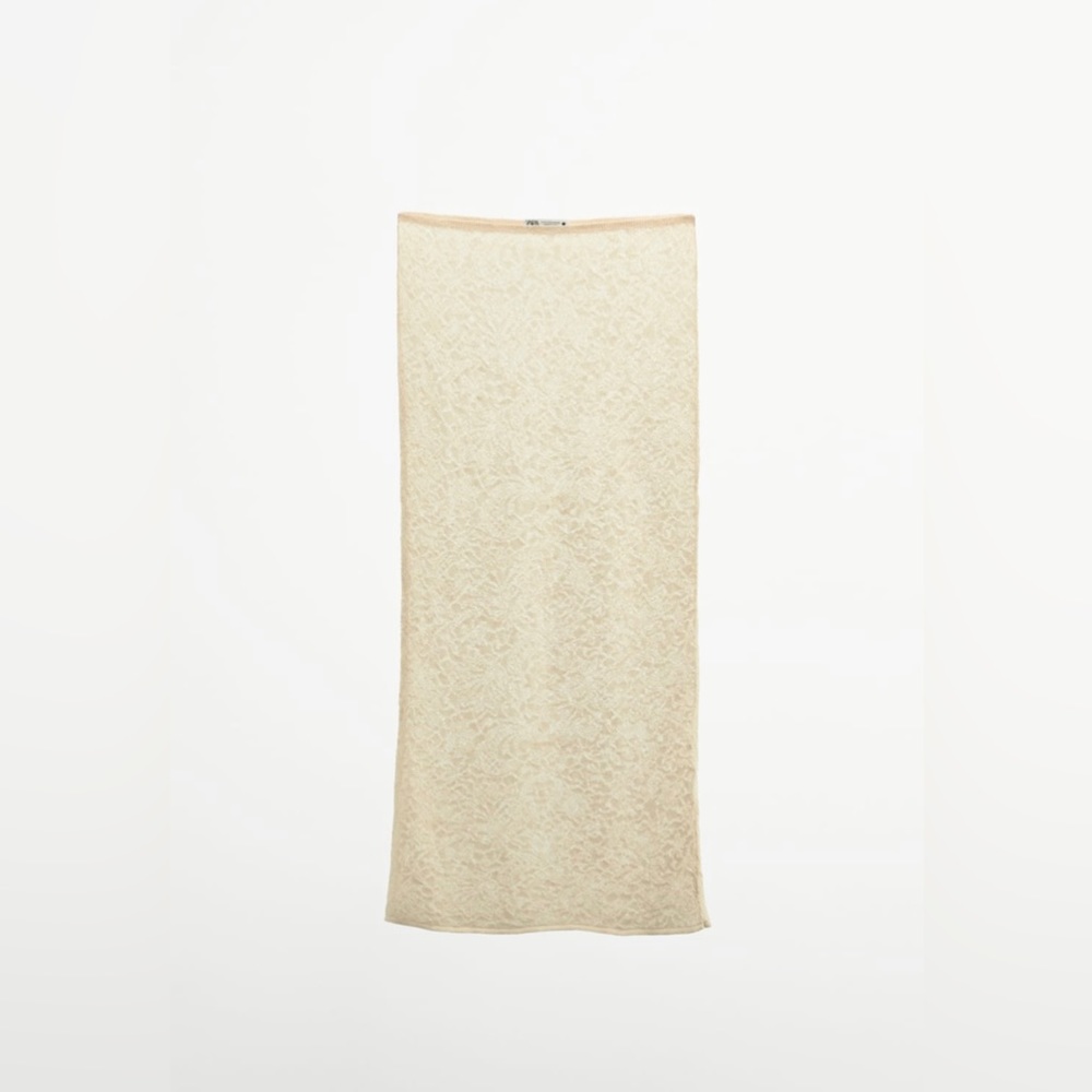 Zara Openwork Knit Skirt Cream